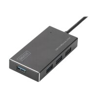 DIGITUS 4-Port-USB-Hub 4xUSB3.0 Alu schw.matt +NT +Kabel