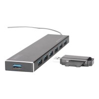 DIGITUS USB 3.0 Hub 7-port Inkl. 5V/3.5A Netzteil Aluminium Gehause