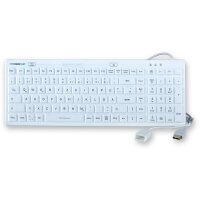 EXONE Tastatur MEDITAST T1BLW Silikontastatur mit Backlight,   DE-Layout, wasserdicht, antimikrobiel