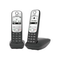 GIGASET A690 Duo Schnurloses Telefon analog Freisprechen, mit Basis, Wahlwiederholung Schwarz