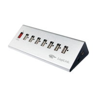 LOGILINK USB 2.0 HUB 7-port, Aluminium, inkl. Power Supply