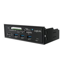 LOGILINK USB HUB 3.0 mit 6-fach Kartenleser schwarz