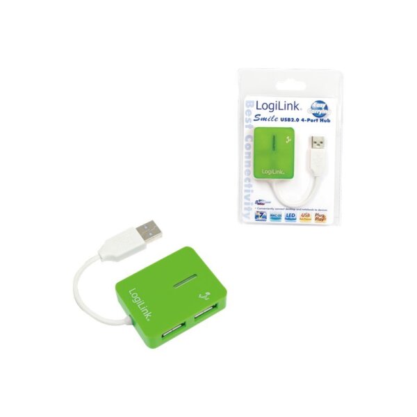 Logilink USB-Hub "Smile" 4-Port ohne Netzteil grün