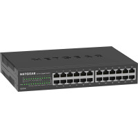 NETGEAR GS324 24-Port Gigabit Ethernet Unmanaged Switch lüfterlos mit Wand- und Rackbefestigungskit