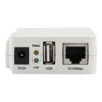 STARTECH.COM 1 Port USB WLAN 802.11 b/g/n Printserver mit 10/100 Mb/s Ethernet Anschluss - Wireless-