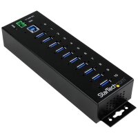 STARTECH.COM 10 Port Industrieller USB 3.0 Hub - ESD und Überspannungsschutz - DIN Tragschienen oder