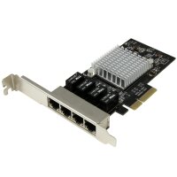 STARTECH.COM 4 Port PCI Express Gigabit Ethernet Netzwerkkarte - Intel I350 NIC - 4-fach PCIe Netzwe