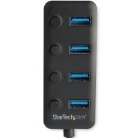 STARTECH.COM 4 Port USB3.0 Hub - 4xUSB-A mit individuellen An/Aus-Schaltern - Mobiler USB3.0 Verteil