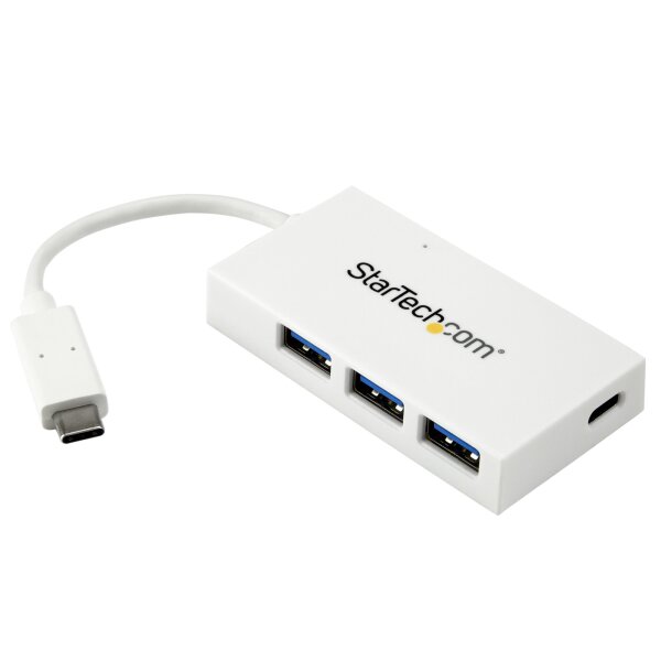 STARTECH.COM 4 Port USB-C Hub - USB C und 3x USB-A - USB 3.0 Hub - Weiss - 4 Port USB Hub - USB Port