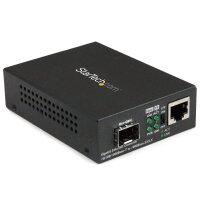 STARTECH.COM Gigabit Ethernet Glasfaser Medienkonverter mit offenem SFP Steckplatz - Unterstützt 10/