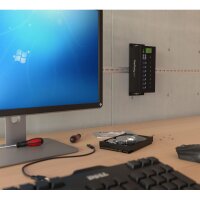 STARTECH.COM Industrieller 7 Port USB 3.0 Hub mit Überspannungsschutz - USB Hub zur Klemmleisten / D