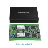 STARTECH.COM SSD Festplattengehäuse für zwei M.2 Festplatten - USB 3.1 Type C - NGFF - USB C Kabel -