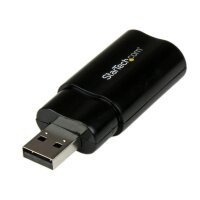 STARTECH.COM USB Audio Adapter  - USB auf Soundkarte in Schwarz - Soundcard mit USB (Stecker)