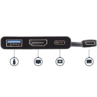 STARTECH.COM USB-C auf 4K HDMI Multifunktionsadapter mit Power Delivery und USB-A Anschluss - USB C