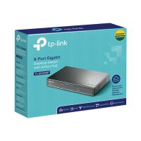 TP-LINK 8-Port Gigabit Desktop Switch with  4-Port PoE 55 W PoE Power, Desktop Steel Case