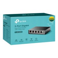 TP-LINK 5-Port Gigabit Easy Smart Switch with 4-Port PoE+ 65 W PoE Power, Desktop Steel Case