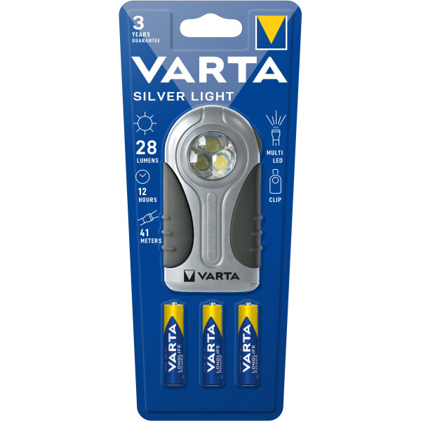 VARTA Taschenlampe VARTA LED Silver Light 3AAA