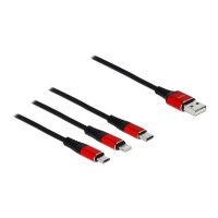 DELOCK USB Ladekabel 3in1 Typ-A 30cm | A>Lightning/m USB-B/USB-C