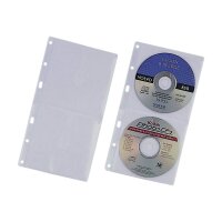 DURABLE CD/DVD-Hüllen für Ringbücher 5er-Set 5203-19 Transparent 2 CDs/DVDs