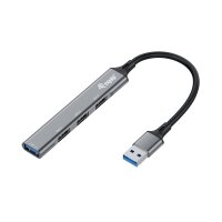 EQUIP USB-Hub 4-Port 2.0  ->1x3.0/3x2.0  0.15m o.Netzteil gr