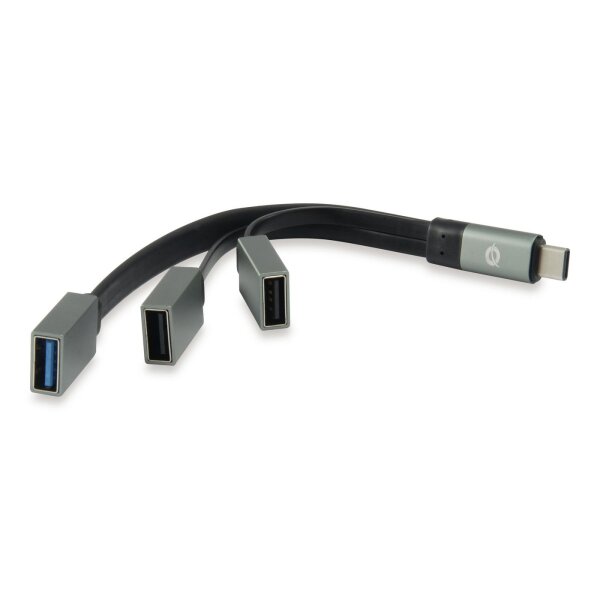 CONCEPTRONIC HUBBIES01G USB 3.1 Type-C to 1-Port USB 3.0 2-Port USB 2.0 Cable Hub grey