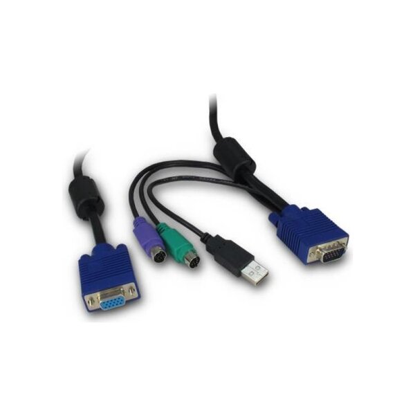 INTERTECH Inter-Tech IPC 19" KVM-Kabel VGA/PS2/USB, 3 m Länge