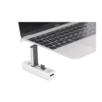 DIGITUS USB 2.0 Typ C HUB mit Kartenleser 3x USB 2.0. 1x SD 1x MicroSD Port Aluminium Gehäuse