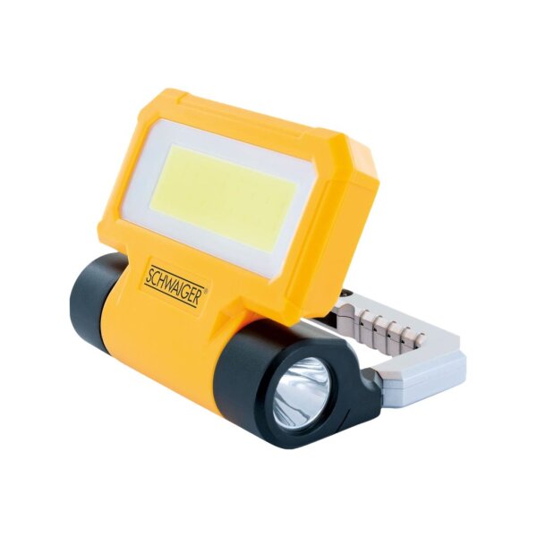SCHWAIGER LED Arbeitsleuchte mit Taschenlampe 300Lm sch./gel