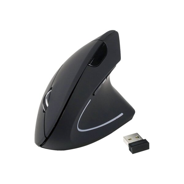 EQUIP Ergonomic Maus wireless Links und Rechtshänder schwarz