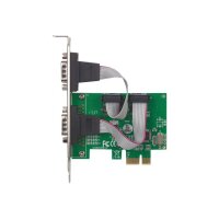 MANHATTAN Serielle PCI-Express-Karte Zwei DB9-Ports geeignet fuer PCI Express x1 x4 x8 and x16 Lanes
