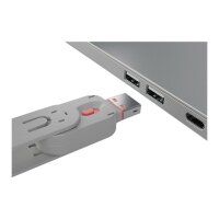 LINDY USB Port Schloss (4 Stück) mit Schlüssel: Code ROT - P