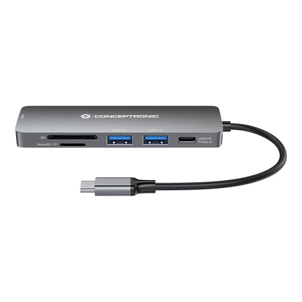 CONCEPTRONIC Adapter USB Hub->HDMI,USB-C PD,1x3.0/1x2.0USB