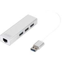 DIGITUS USB 3.0 3-Port HubundLAN-Adapt