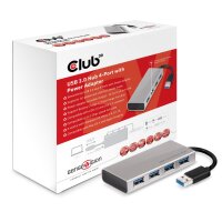 CLUB3D Club 3D USB 3.0 Hub 4-Port Aluminium Gehäuse, mit Netzteil CSV-1431