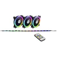 INTER-TECH Argus RS04 - RGB-Set 5V-RGB-Luefter, 50cm lange RGB-LED-Stripe LED addressierbar