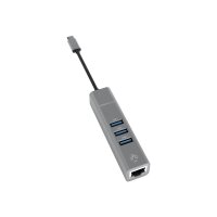 TERRATEC USB Type-C Adapter mit Giga-bit LAN USB 3.0 Hub