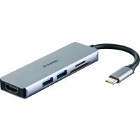D-LINK USB-C 5-Port USB 3.0 Hub mit HDMI und SD & microSD Card Reader