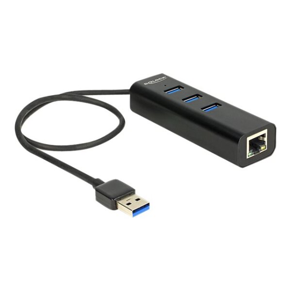USB-Hub Delock 3-Port USB3.0, +1x Gigabit LAN