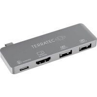 TERRATEC Aluminium USB Type-C Adapter mit USB-C PD HDMI 2x USB 3.0 Ports