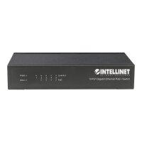 INTELLINET PoE+ Switch 5-Port Gigabit Ethernet 60W Desktop