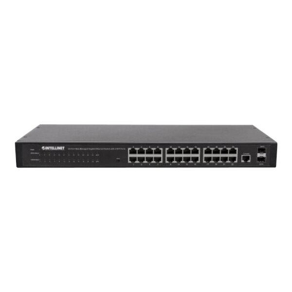 INTELLINET 24-Port Web-Managed Gigabit Ethernet Switch mit 2 SFP Ports 24 x 10/100/1000 Mbit/s RJ45