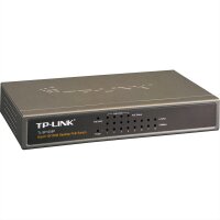 TP-LINK 8-Port 10/100 Mbps Desktop Switch with 4-Port PoE 57 W PoE Power, Desktop Steel Case
