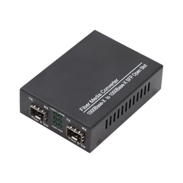 DIGITUS Gigabit Multimode zu Singlemode Medien Konverter SFP zu SFP 155Mbps 1.25Gbps 850nm 1310nm MM