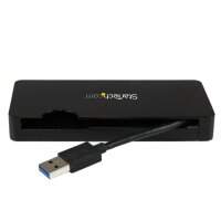 STARTECH.COM USB 3.0 Universal Laptop Mini Dockingstation mit HDMI oder VGA, Gigabit Ethernet, USB 3