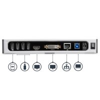 STARTECH.COM USB 3.0 Dual Monitor Dockingstation - USB auf HDMI - USB zu VGA oder DVI - USB 3.0 Dock