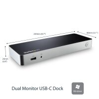STARTECH.COM Dual Monitor USB-C Dockingstation für Win MST - 60W Power Delivery 4K - HDMI auf DVI