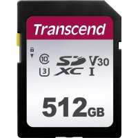 TRANSCEND 512GB 300S Speicherkarte UHS-I U3, Class 10