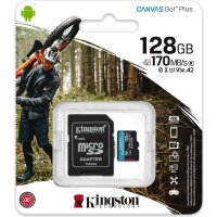 KINGSTON 128GB microSDXC Canvas Go Plus 170R A2 U3 V30 Card + ADP