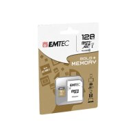 EMTEC MicroSD Card 128GB SDXC CL.10 Gold +
