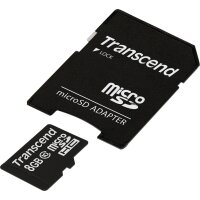 mSDHC 8GB TRANSCEND Card Class 10 inkl SD Adapter